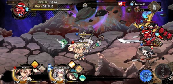 ひめがみ神楽 バトルモード画面